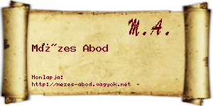 Mézes Abod névjegykártya